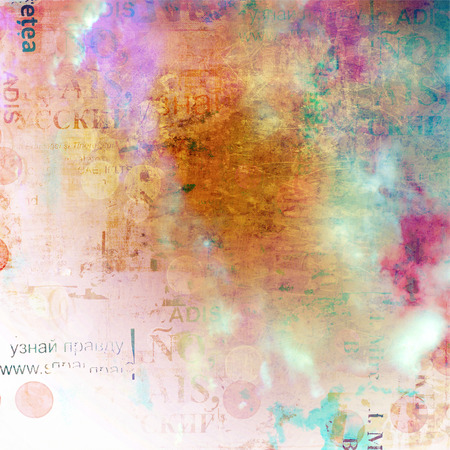 Grunge abstract background with old torn posters with blur bokeの写真素材