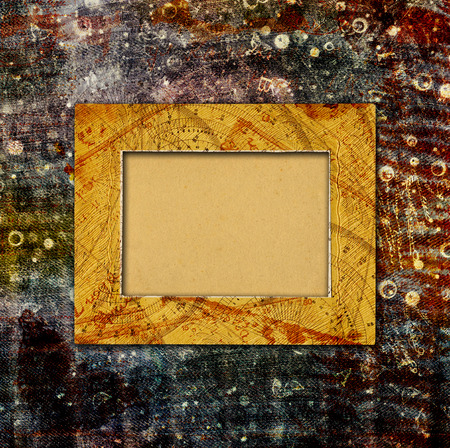 Abstract ancient background in scrapbooking style with chaotic ornamental and paper frameの写真素材