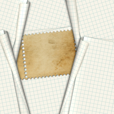 Sheets school notebook paper on the abstract backgroundの写真素材