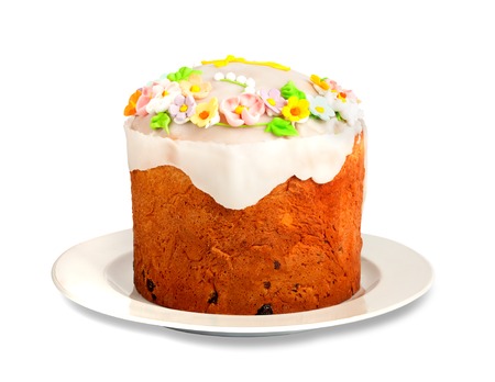 Easter delicious cupcake on white isolated background
