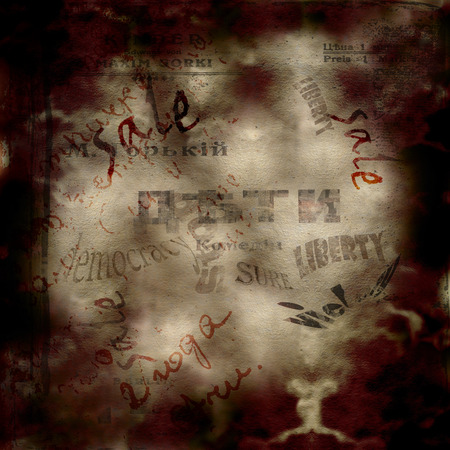 Grunge abstract background with old torn postersの写真素材