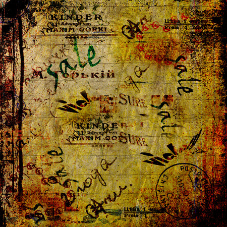 Grunge abstract background with old torn postersの写真素材