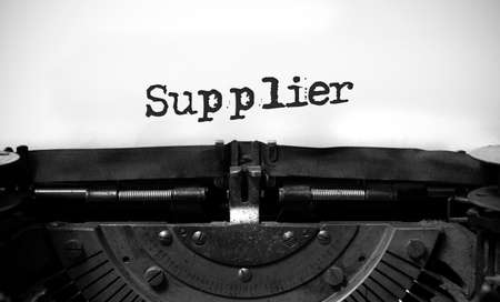 SUPPLIER word typed words on a vintage typewriterの写真素材