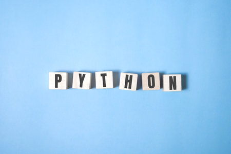 Python programming language word concept. QA conceptの写真素材