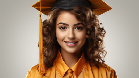 University student smiling with happiness.の素材