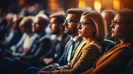 Unrecognized spectators in the conference room. occasion for business and entrepreneurship.の素材