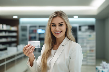 pharmacist is helping and providing care for an old woman at the pharmacy. Generative AIの素材