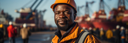 logistics coordinator managing harbor operationsの素材