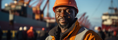 logistics coordinator managing harbor operationsの素材