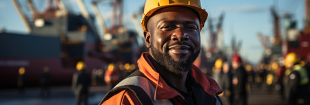 logistics coordinator managing harbor operationsの素材