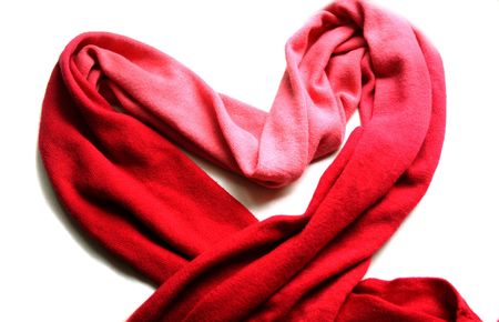 red scarf isolated over white backgroundの写真素材