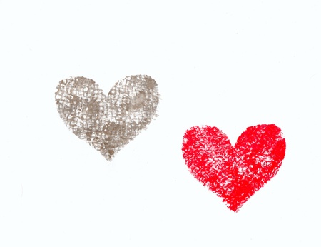 Drawing heart on white background