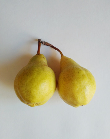Pears on a white backgroundの写真素材