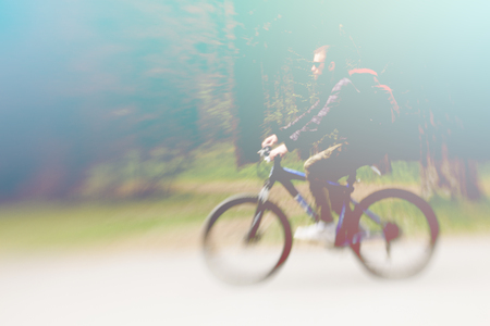 Cyclists in the parkの写真素材