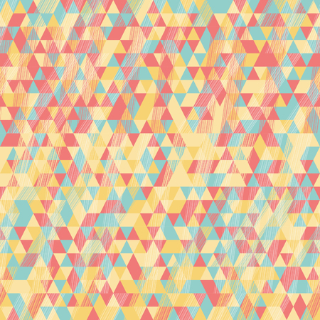 Seamless pattern for wallpaper, web page background, surface textures. Pixel. Triangle. Brush strokes. Pattern fills. Abstract backdrop. Endless mosaic. Bright colors. Tropical template.のイラスト素材