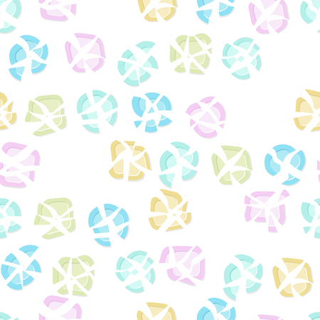 Colorful broken plates. Quarrel backdrop. Seamless pattern. Pieces of porcelain. Family bickering. Endless texture, plain background.のイラスト素材