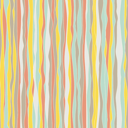 Wavy lines and ribbons. Seamless pattern. Abstract background. Vertical colorful backdrop. Endless texture. For decoration or web page bg.のイラスト素材