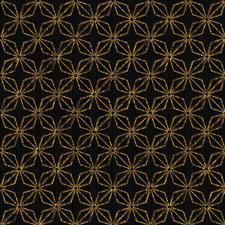 Simple pattern based on Japanese sashiko motif Hishi-moyoo (diamonds). Seamless. Golden color....
