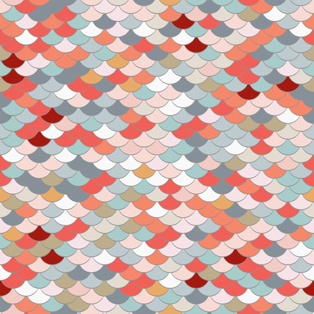 Abstract seamless pattern. Stylised fish scale background. Colorful texture. Random colors. For decoration, wallpaper, web-page background.のイラスト素材