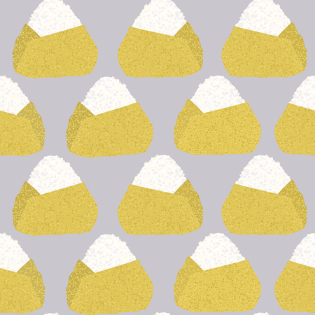 Onigiri wrapped with japanese omelette.のイラスト素材