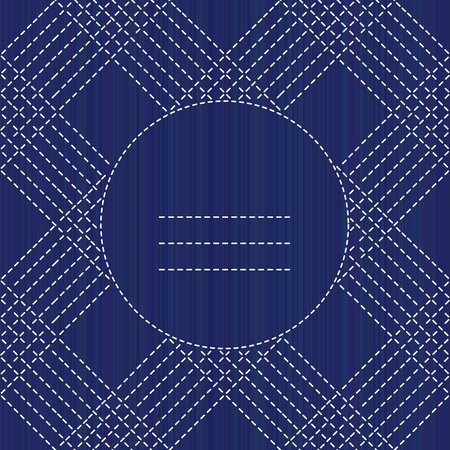 Sashiko texture with copy space.  Vector illustration.のイラスト素材