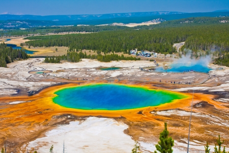 The World Famous Grand Prismatic Spring in Yellowstone National Parkの写真素材