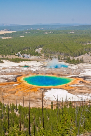The World Famous Grand Prismatic Spring in Yellowstone National Parkの写真素材