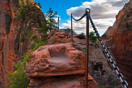 Angel Landing Trail in Zion National Park,Utah,USA の写真素材