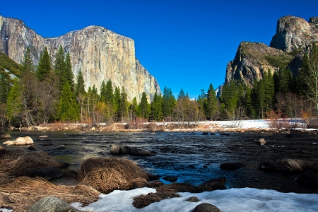 Yosemite Valley in Yosemite National Park,Californiaの写真素材