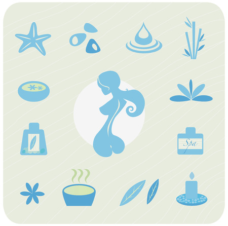 Health and wellness icons - blueのイラスト素材