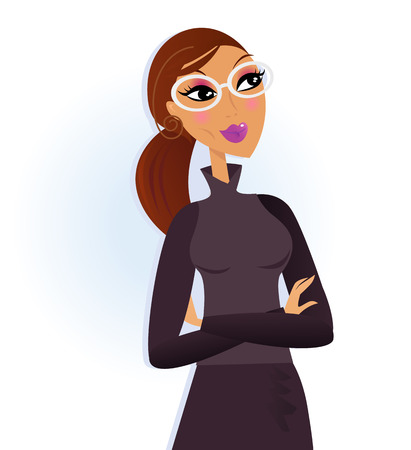 Businesswoman folding arms and smiling. Vector Illustration.のイラスト素材