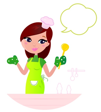 Cooking Mother showing something about cooking.のイラスト素材