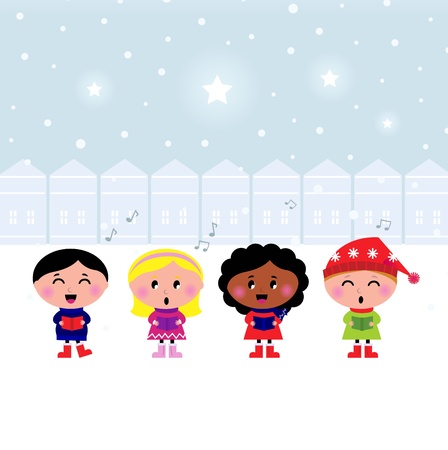 Winter Kids singing Silent Night.cartoon Illustration
のイラスト素材