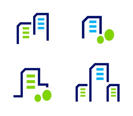 Residential houses icons. Vector Illustration Residential houses icons. Vector Illustration