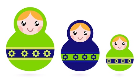 Russian nested dolls collection. Vectorのイラスト素材