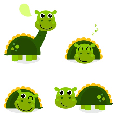 Cartoon dino collection illustrationのイラスト素材