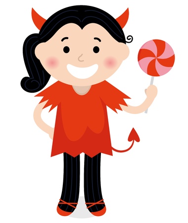 Cartoon Devil child. Vector illustrationのイラスト素材