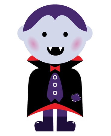 Child in vampire costume. Vector cartoon illustrationのイラスト素材