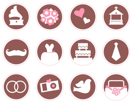 Wedding design elements - brown and pink.のイラスト素材