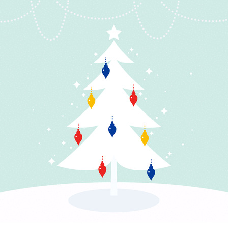Merry Christmas simple Tree for your Holiday greeting  Vector Illustrationのイラスト素材