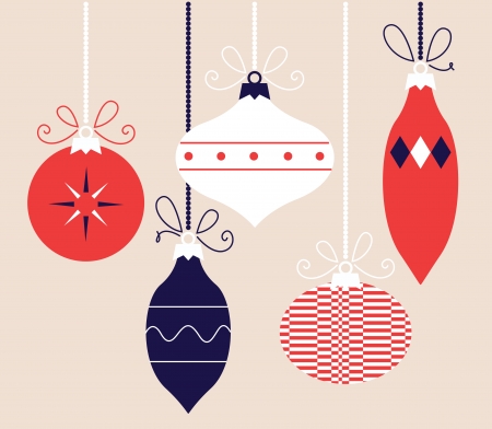 Christmas balls hanging on  Vector Illustrationのイラスト素材