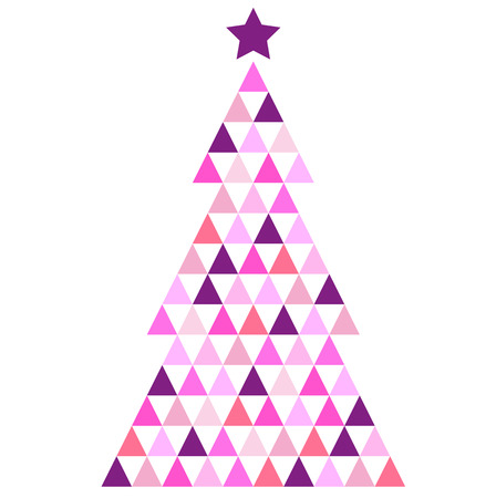Colorful Mosaic Tree with triangle shapes  Vectorのイラスト素材
