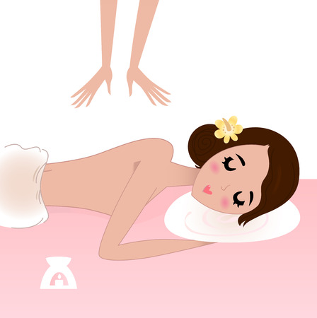 Cute wellness woman Illustrationのイラスト素材