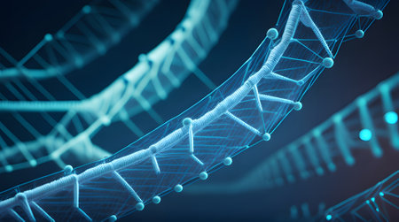 Biotech genetic Innovations futuristic DNA technology background. generative aiの素材