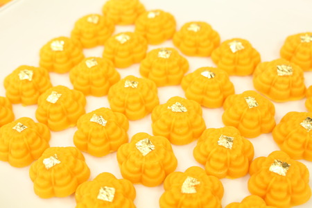 kanom Thong Ek Thai dessertの写真素材