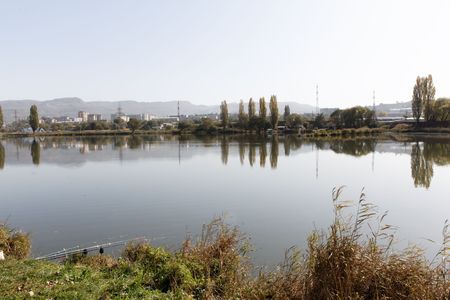 Fishing on Lakeの写真素材