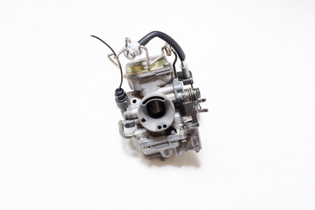 this is the classic vacuum carburetor for old bike before injection systemsの写真素材