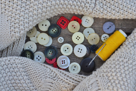 White and Black Dice on White Knit Textileの写真素材