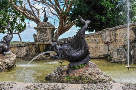 Beautiful fountain of the botanic gardens in Ocho Rios, Jamaica. High quality photoの写真素材