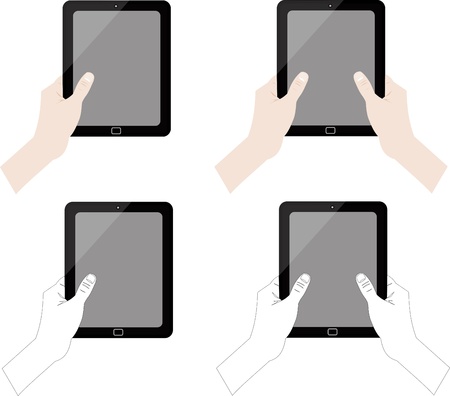 hands holding tablet collectionのイラスト素材